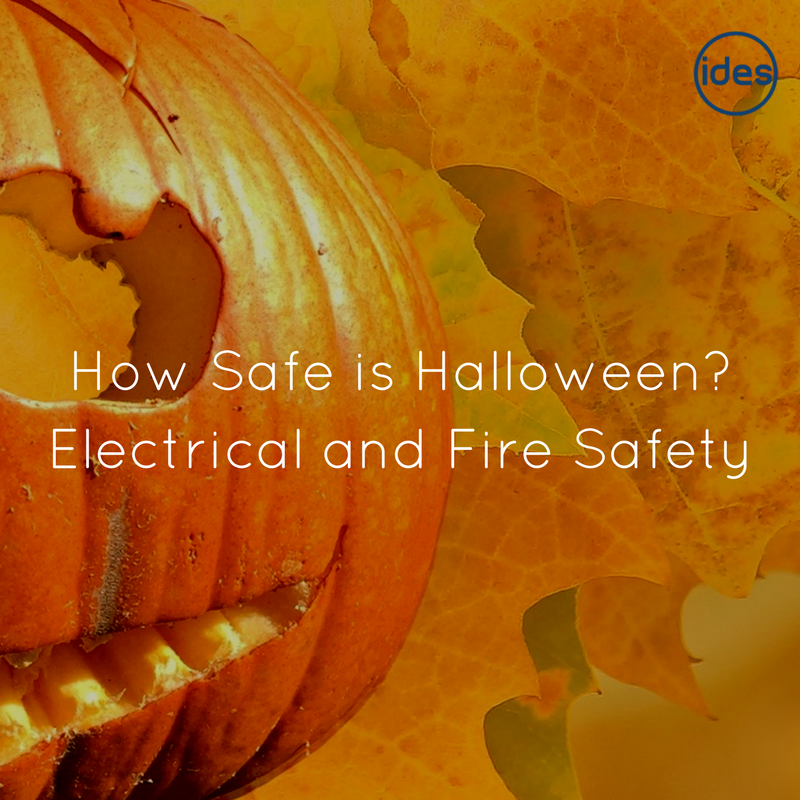 Images illustrating a blog about electrical and fire safety at Halloween